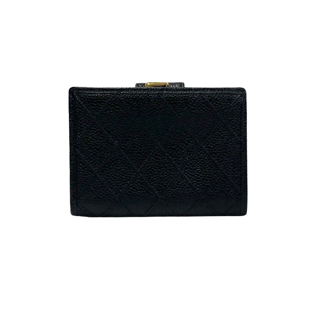 CHANEL◎シール有り 5番台 ビコローレ マットキャビアスキン がま口 黒 CHANEL シール有り 5番台 ビコローレ マットキャビアスキン