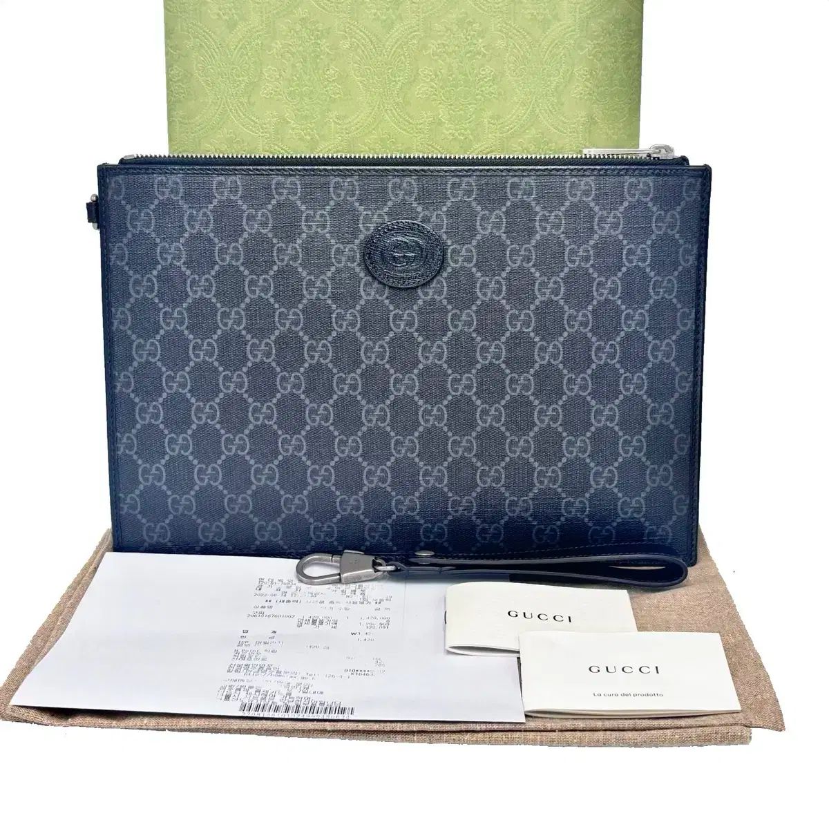 GUCCI グッチ インターロッキング G ストラップ ポーチ クラッチバッグ 672953
