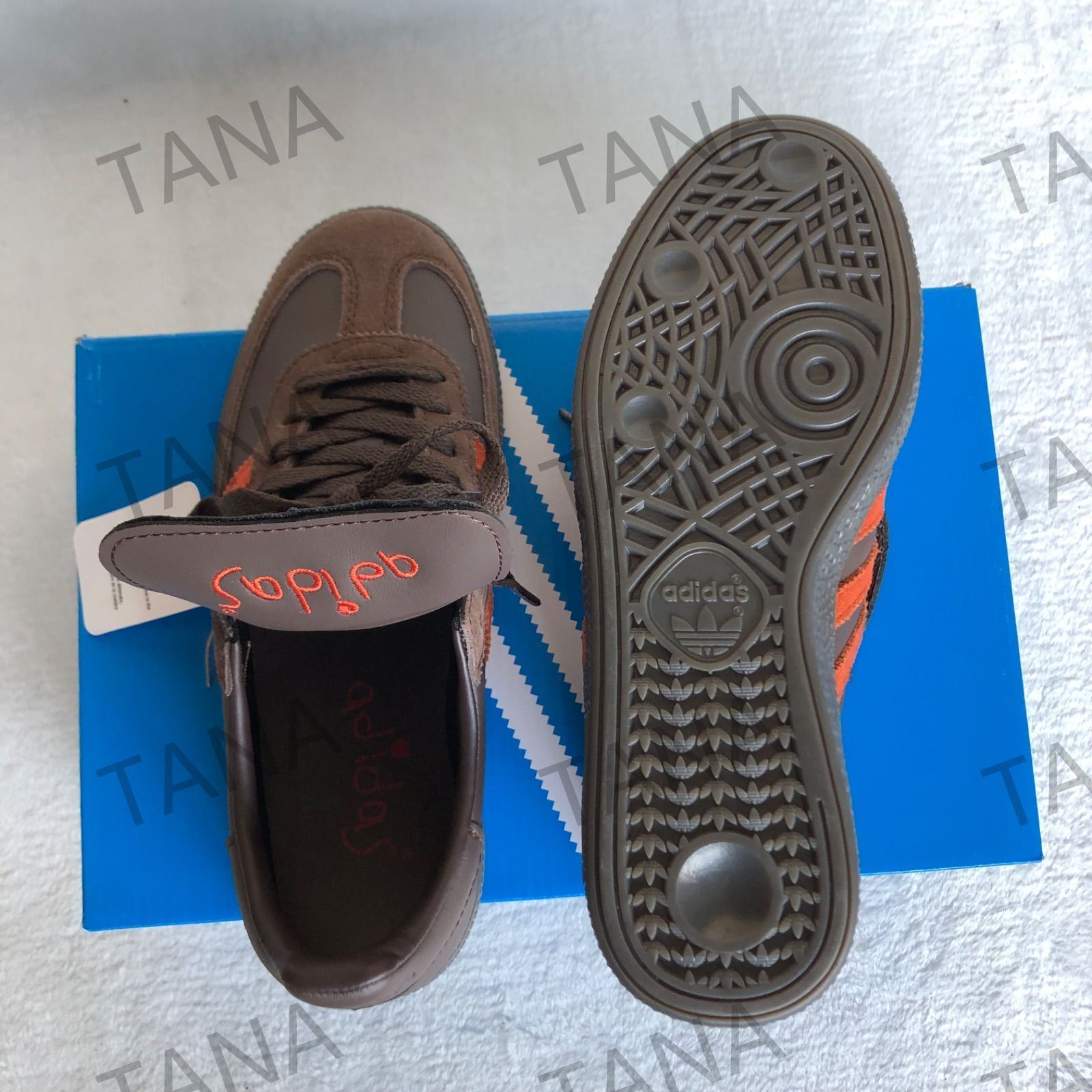 未使用adidas HANDBALL SPEZIAL SHUKYU E-WAX BROWN カップルシューズ レディース/メンズ 箱付