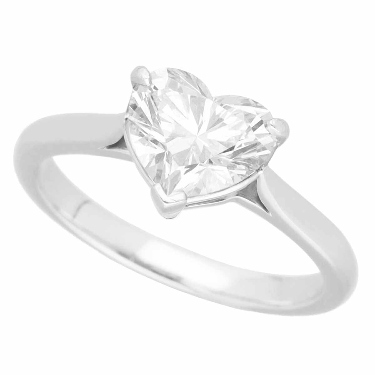 ティファニー ハート ダイヤモンドリング 0.40ct H-VVS2 Pt950