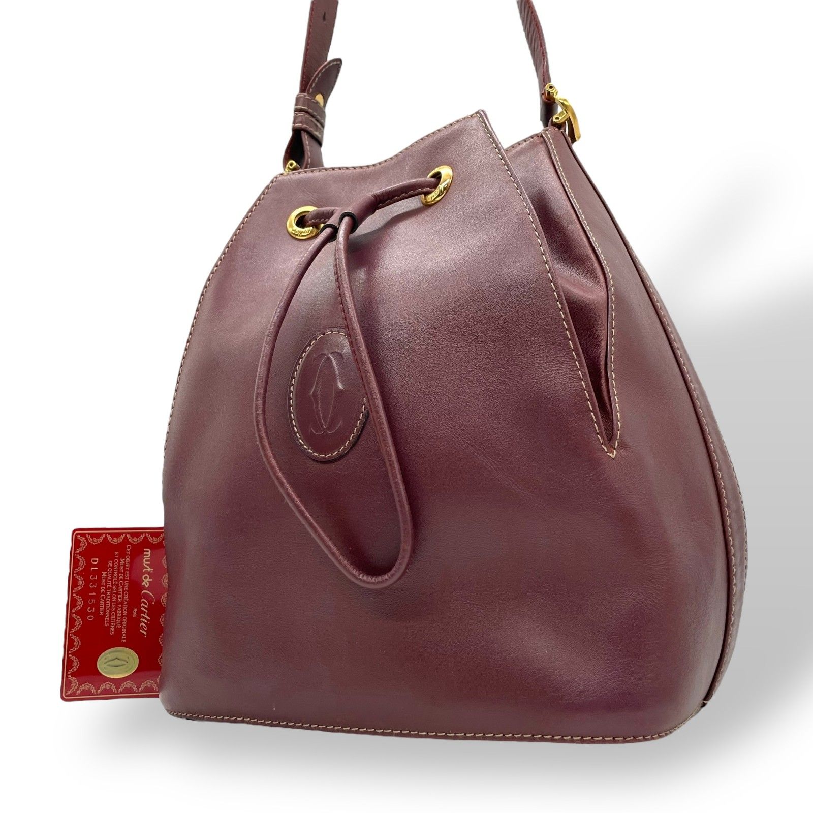 Cartier】カルティエ 保存袋付きショルダーバッグ 斜めがけバッグ 赤