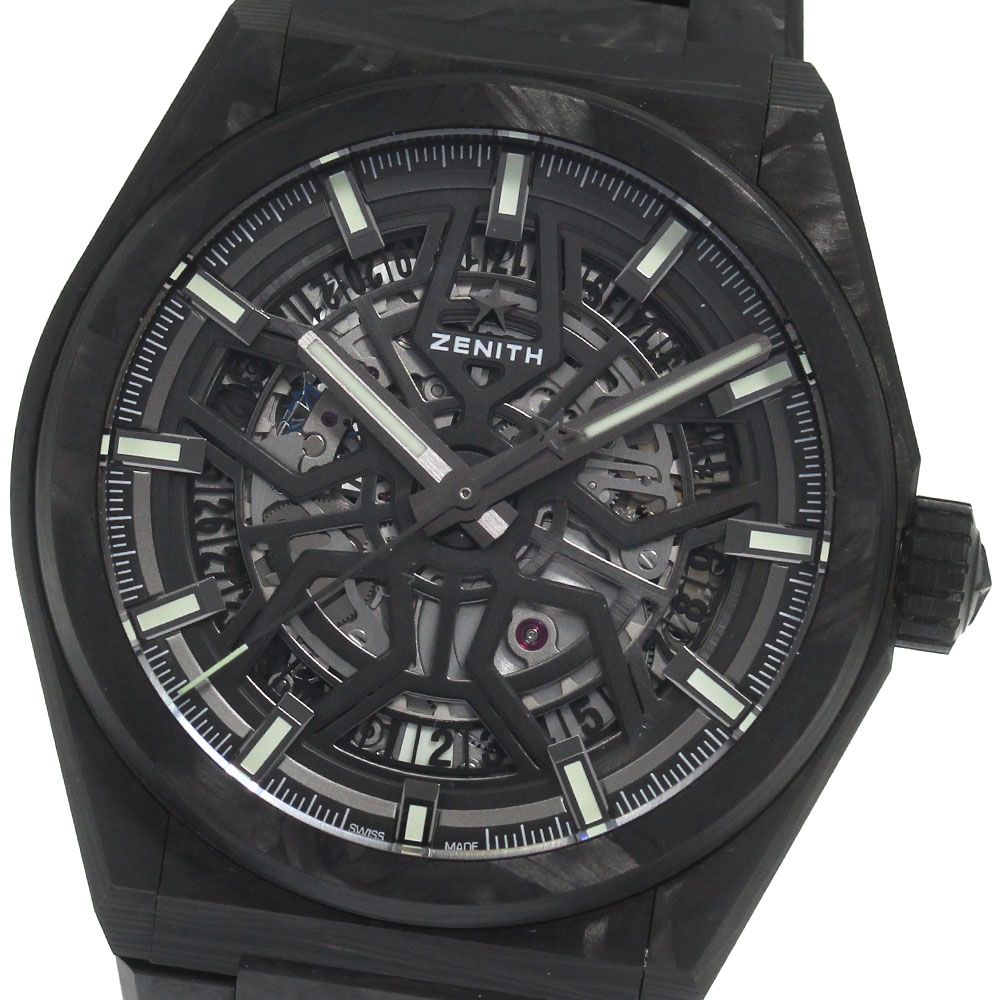 ゼニス ZENITH 10.9001.670 デファイ クラシック カーボン デイト 自動巻き メンズ極美品_805642
