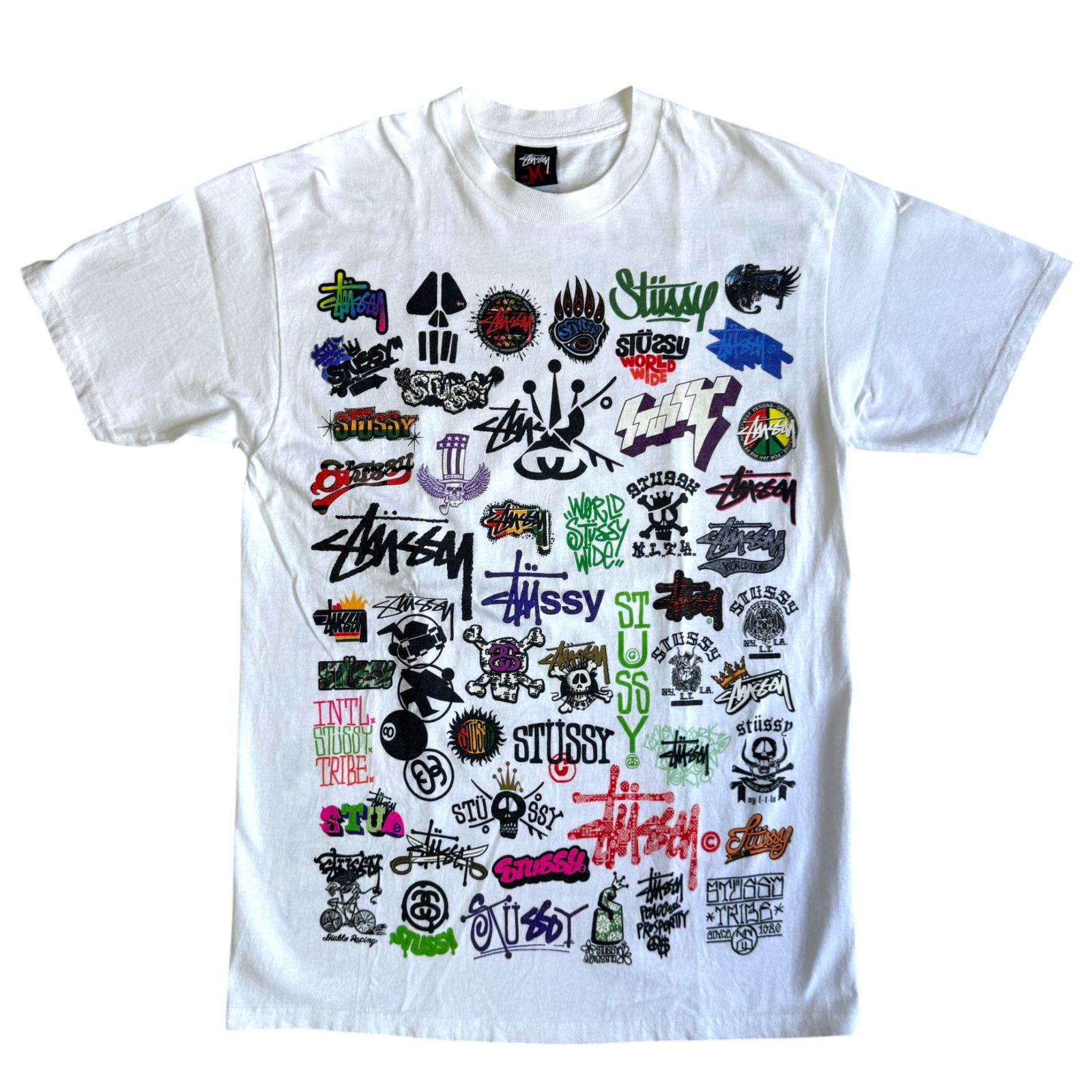00s Y2K stussy All the logos ロゴ プリント Tシャツ Mサイズ 