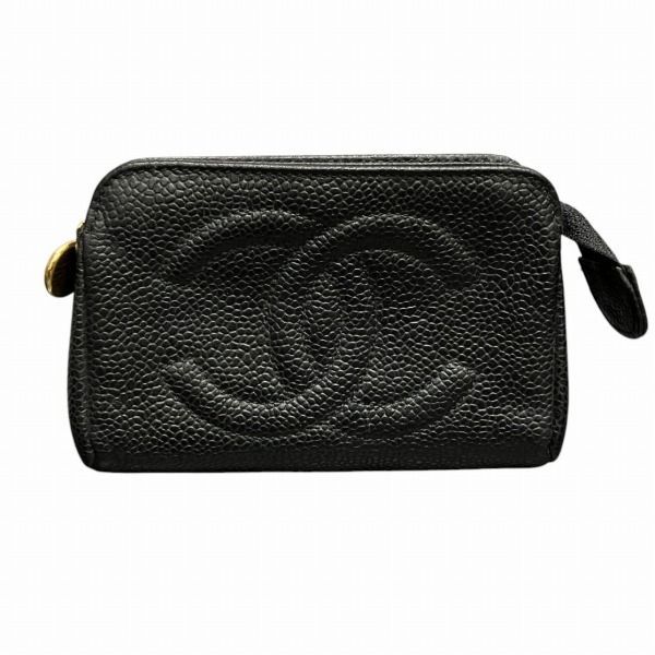 シャネル CHANEL ココマーク キャビアスキン ブランド小物 ポーチ レディース