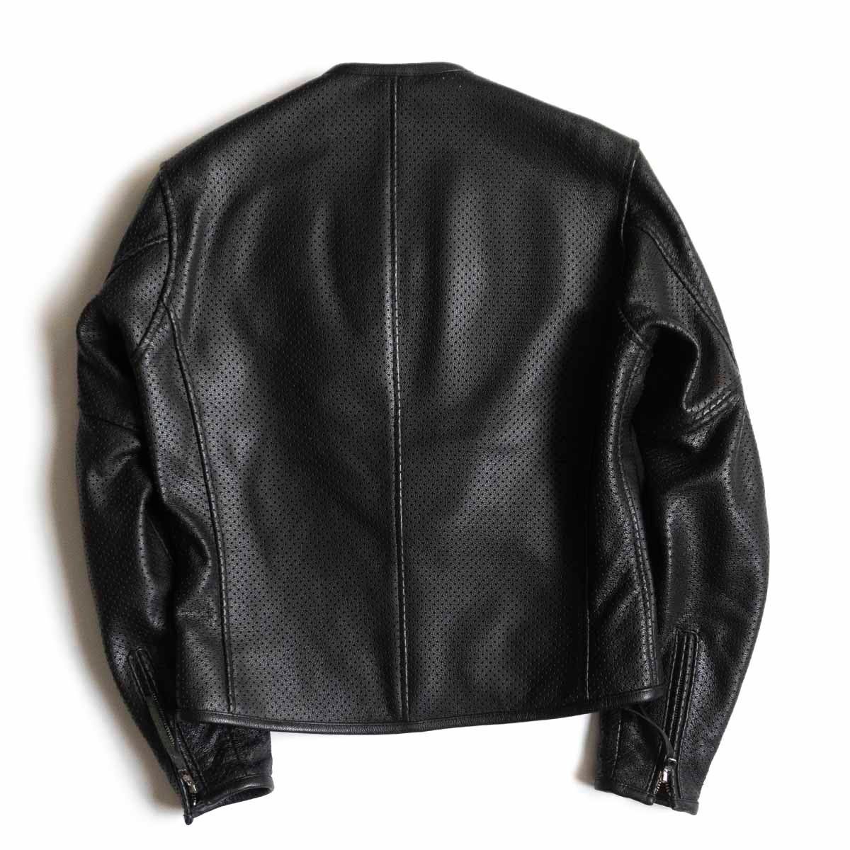 カドヤ　ブラック レザー パンチングシングルライダースジャケット カドヤブラック レザー パンチングシングルライダースジャケット