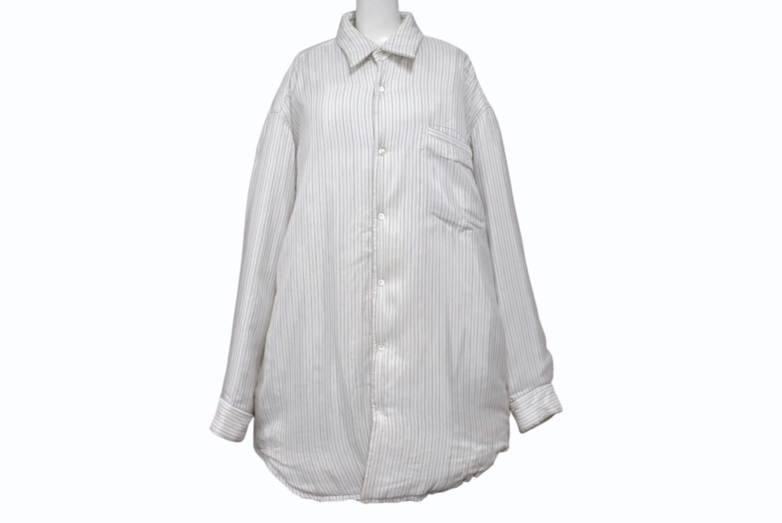 経堂) MM6 メゾンマルジェラ オーバーサイズ ストライプ コットン シャツ サイズ36 ホワイト ブルー S52DL0175 Maison Margiela メゾン・マルジェラ ストライプ シャツ - FARFETCH