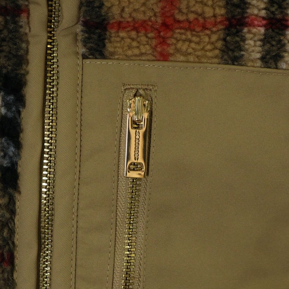 バーバリー　キッズ　メガチェック　ファー付きダウン　ノバチェック　116㎝ BURBERRY (バーバリー) ノヴァチェック フリース ボア