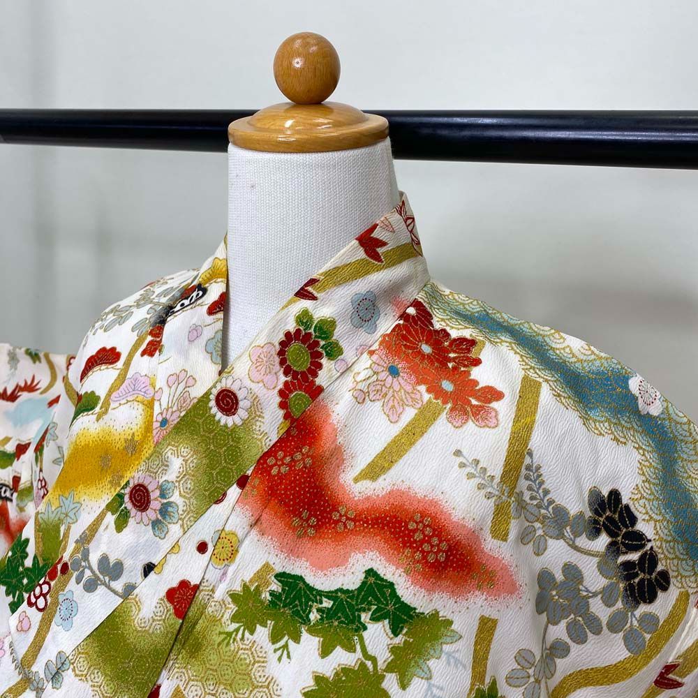 子供着物　四つ身　アンティーク アンティーク 四つ身 子供用着物 七五三 ヴィンテージ お宮参り 材料