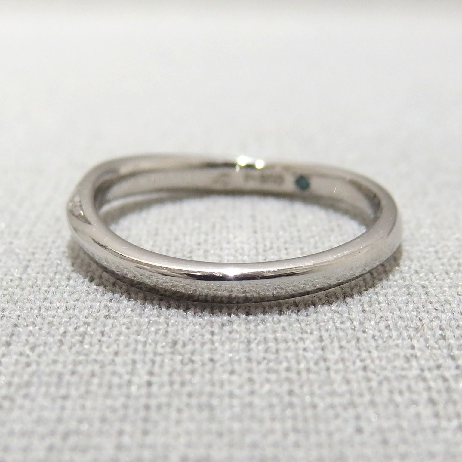 4C プラチナ950ウェーブリング ダイヤモンド 良品☆4℃ プラチナ Pt950 ダイヤモンド ウェーブ リング 指輪