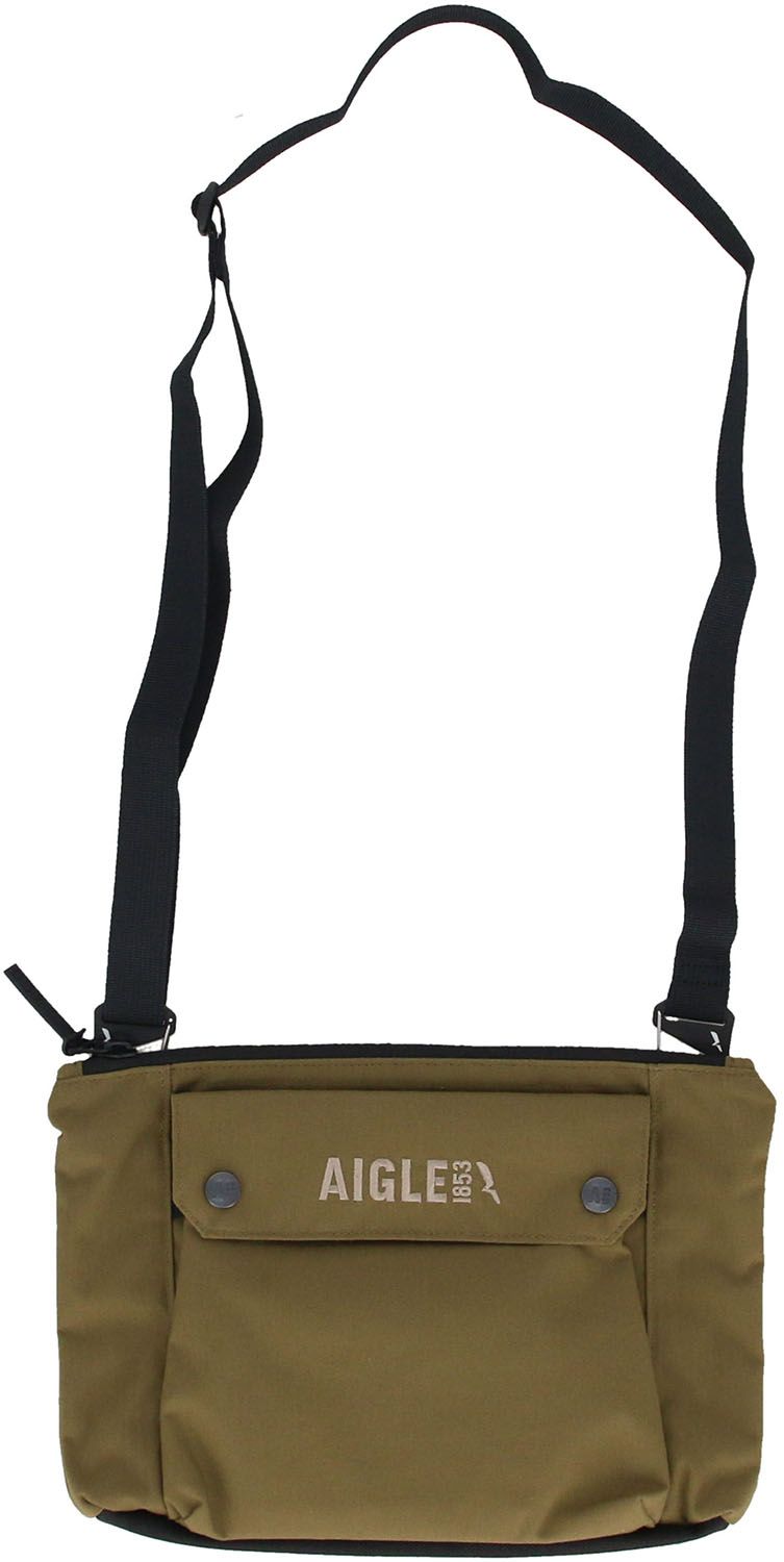 激安販売、最安価に挑戦！ エーグル AIGLE ハイキング ショルダーバッグ 2L ショルダーバッグ フラップポケット リサイクルナイロン 撥水 キーフック 斜め掛け ポシェット メンズ レディース ZNHBN09 002 TERRAVERDE