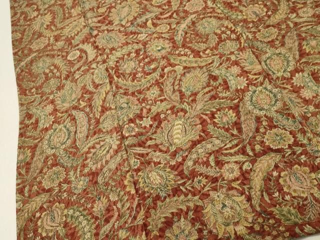 平和屋着物○上質な小紋 紬地 狩猟吉祥花文 正絹 逸品 CAAU2704yc