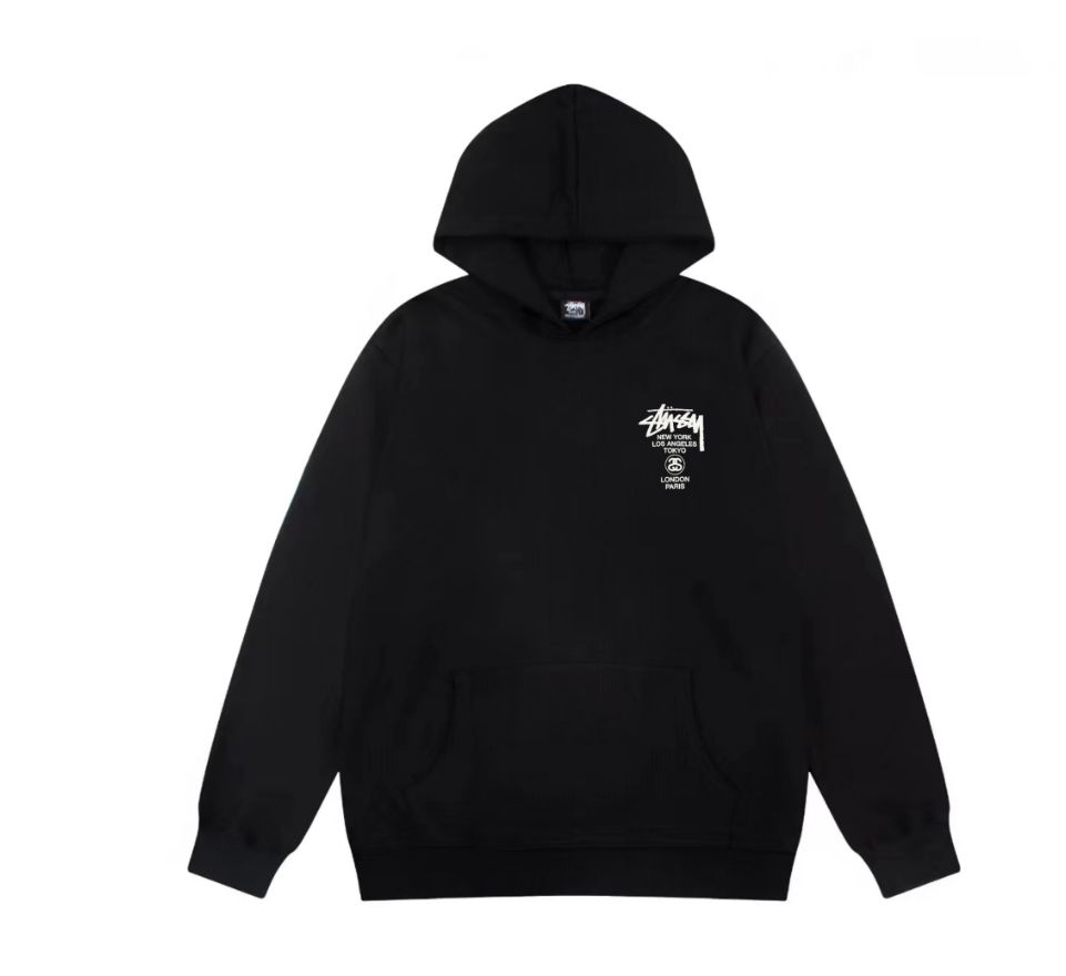 【STUSSY】バックロゴフーディーWORLD TOUR HOOD