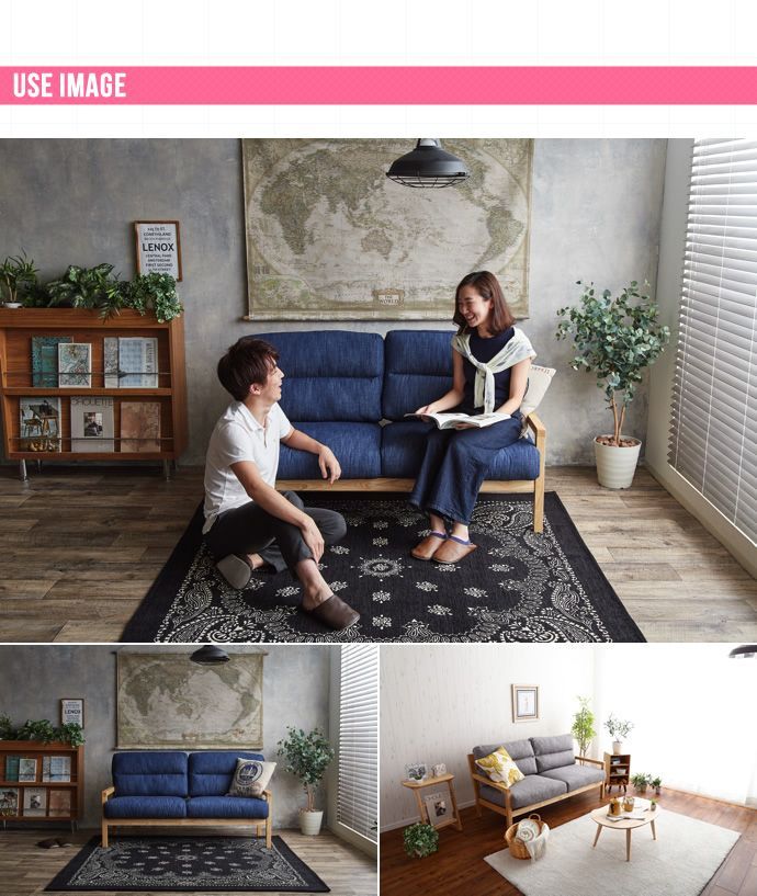 1/15削除Life デニム生地 二人掛けソファ　グレー Life デニム生地 二人掛けソファ 1/15削除Life デニム生地 二人掛け