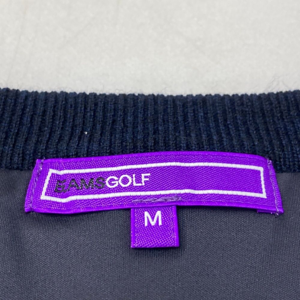 サイズ：M BEAMS GOLF ビームスゴルフ  ナイロン切替ニットベスト  ネイビー系 [240001311358] ゴルフウェア レディース ストスト サイズ：M BEAMS GOLF ビームスゴルフ ナイロン切替ニットベスト
