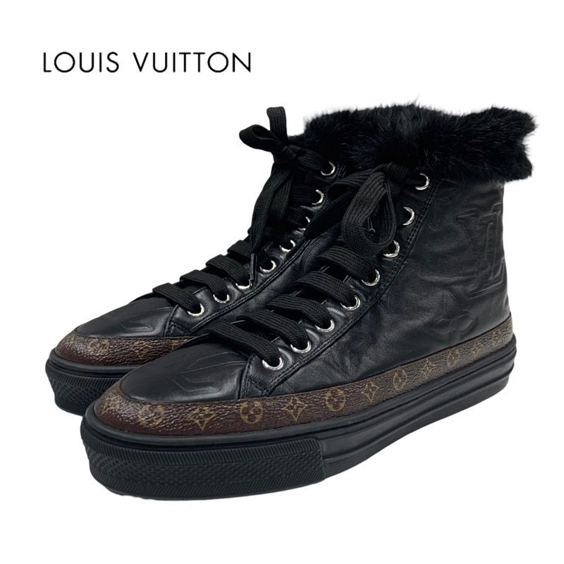 ルイヴィトン モノグラム スニーカー ブーツ 革靴 ハイカット レザー