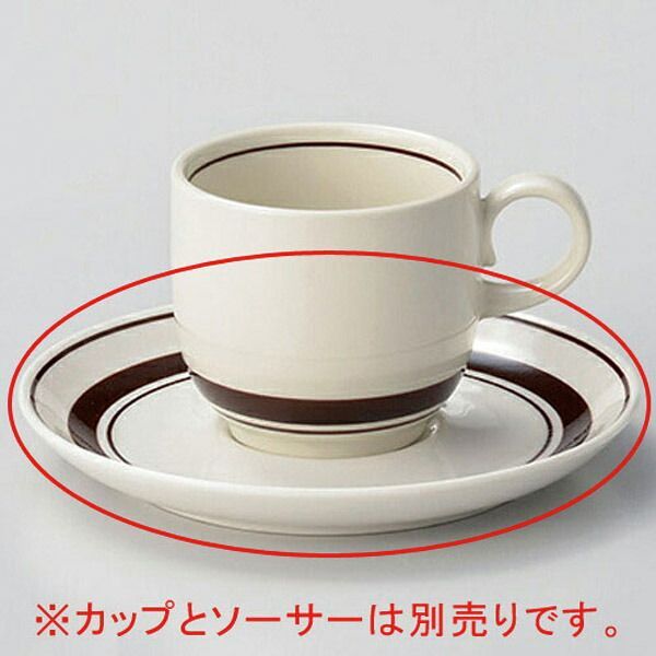ア612-188 茶ラインコーヒー皿 【公式通販】