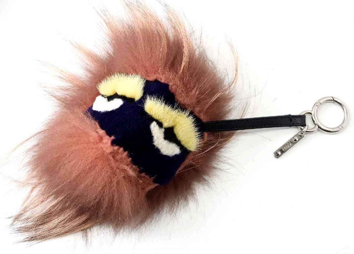 FENDI モンスターチャーム 即発 FENDI モンスター ファー バッグチャーム キーホルダー 黄