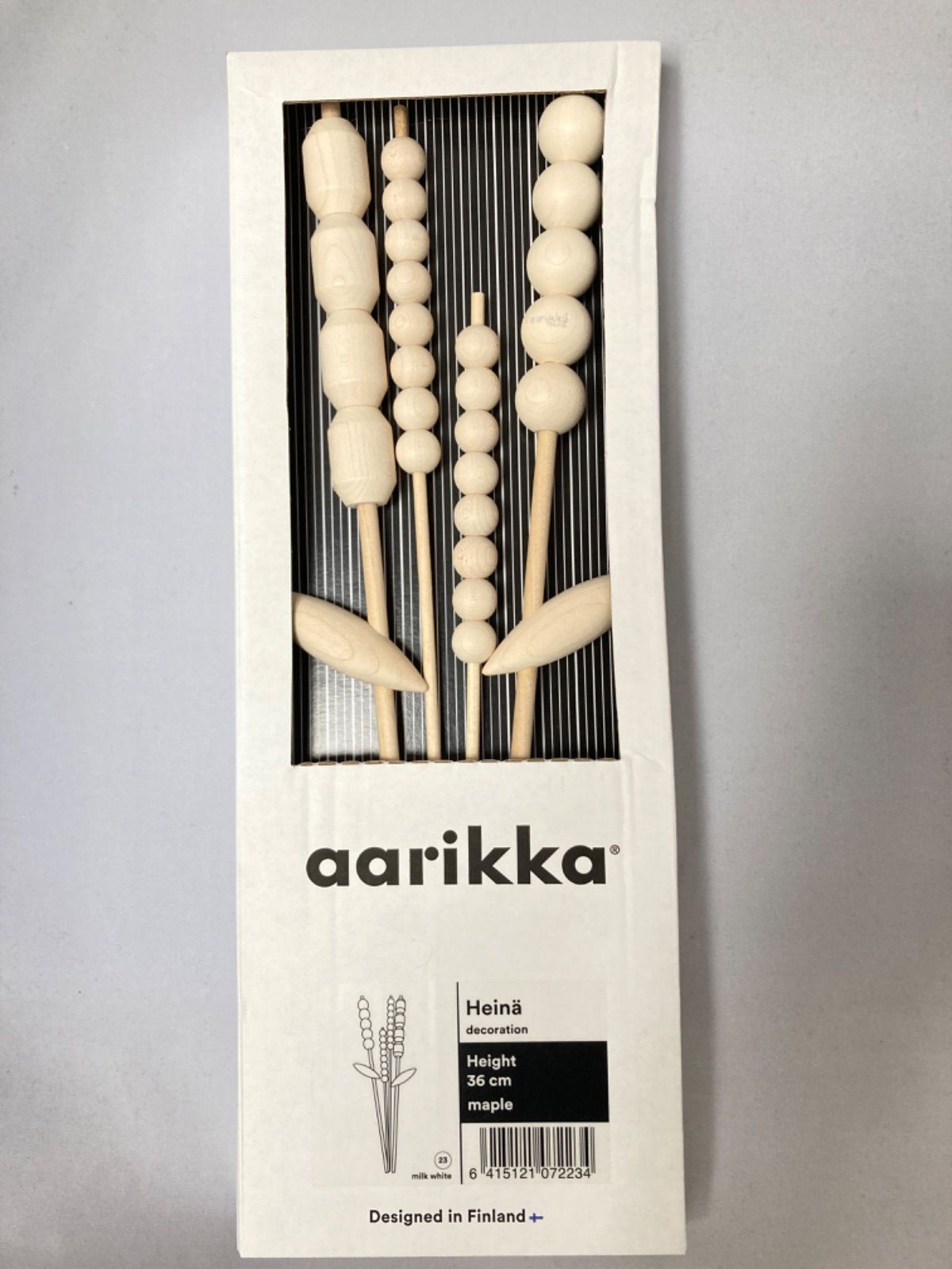 aarikka 木製 花オブジェ 　　　　デコレーション ホワイト 4本 1点のみ再入荷【新品 送料込】aarikka 木製花オブジェ