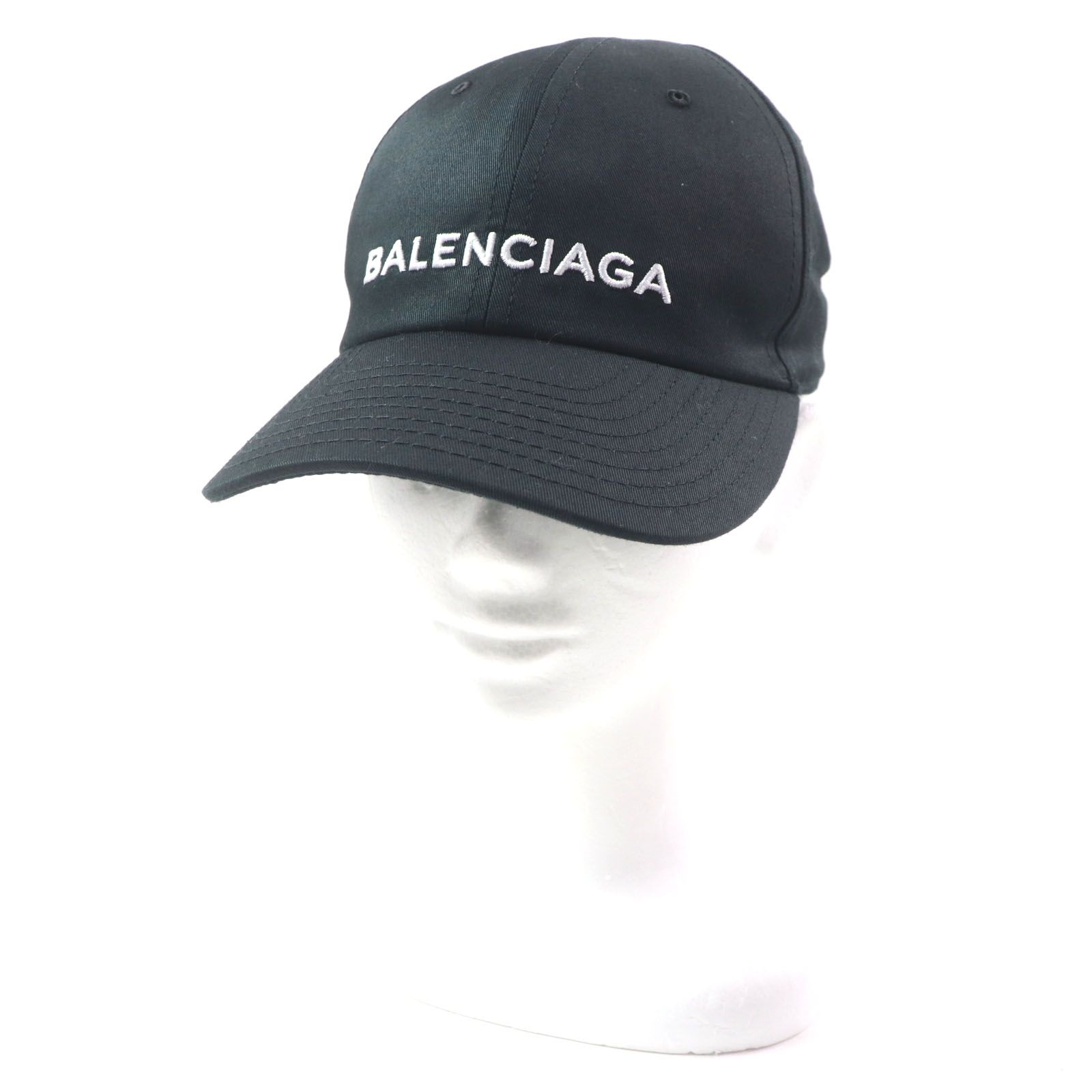 極美品▽BALENCIAGA バレンシアガ ロゴ刺繍 帽子 ベースボール
