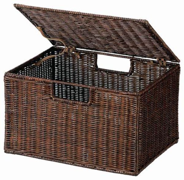 ラタン 蓋付き収納バスケット ブラウン ラタンバスケット Lサイズ（GK520LHR）ブラウンの通販・卸売り | アイ