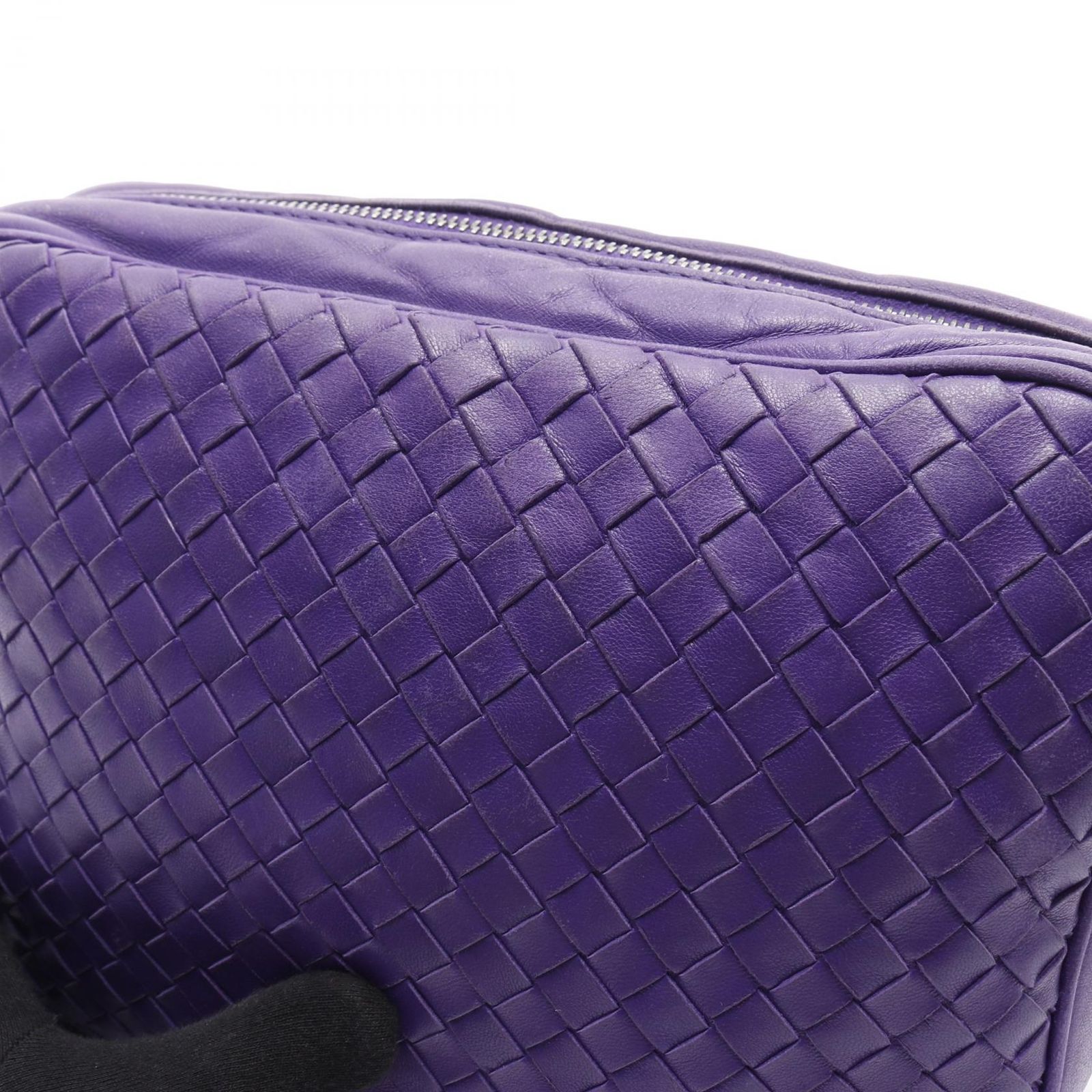 BOTTEGA VENETA ボッテガ イントレ ワンショルダー パープル BOTTEGA VENETA 新品同様 ボッテガ ヴェネタ イントレチャート