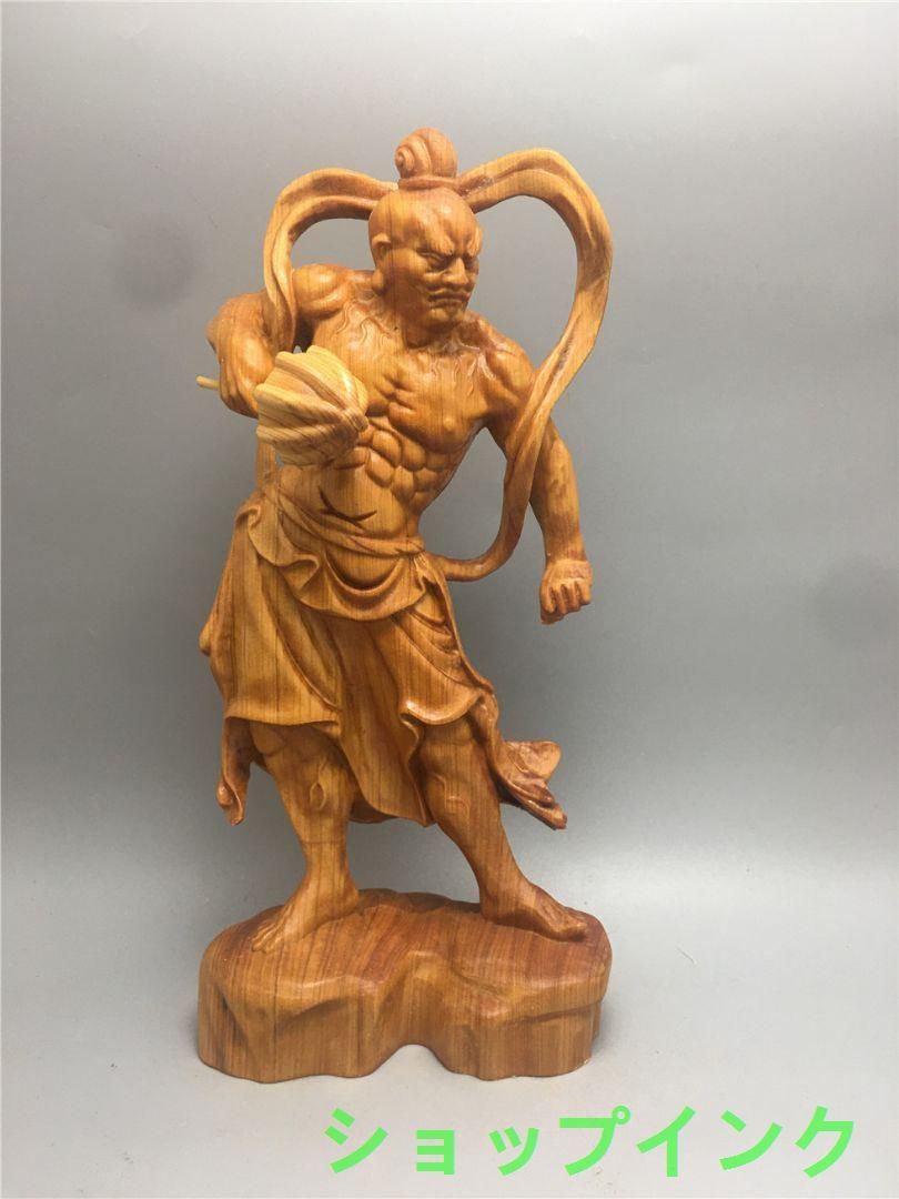店長特選★木彫仏像 仏教美術 精密細工 金剛力士像 仏師手仕上げ品 高さ20cm 店長特選☆木彫仏像 仏教美術 精密細工 金剛力士像 仏師手仕上げ