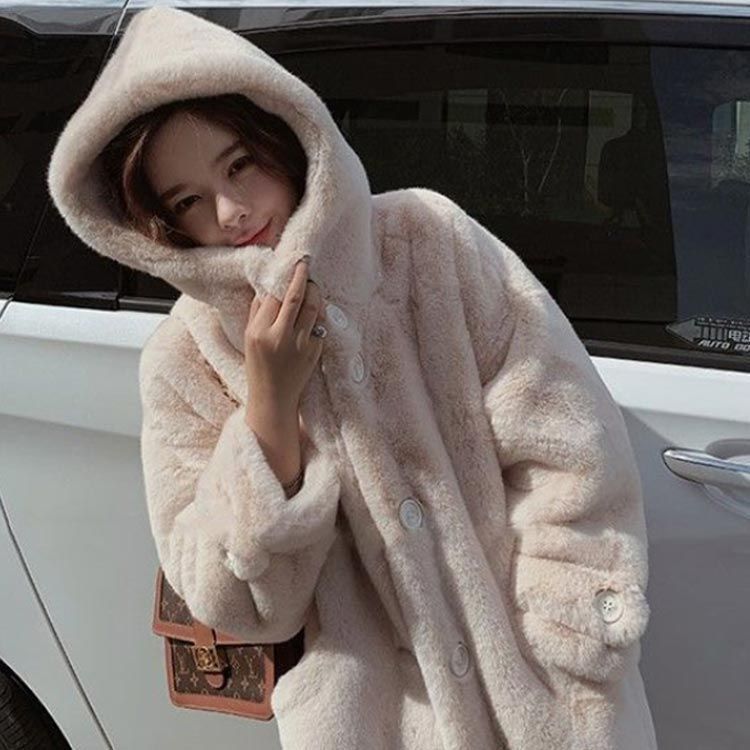 ボリュームファーコート ロング丈 もふもふ ボリューム 暖かい フード 