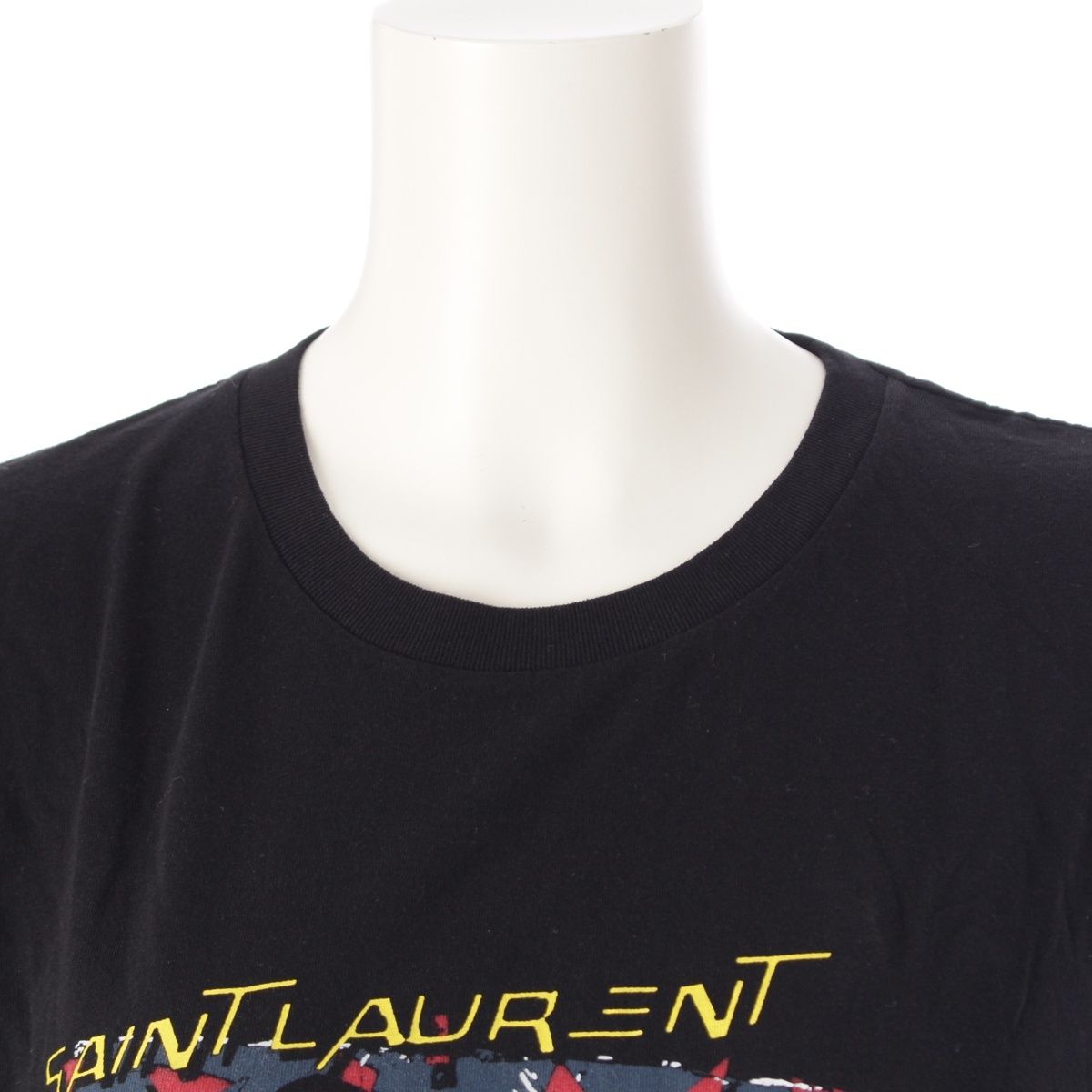SAINT LAURENT - サンローラン 20年 コットン ディズニー ミッキー 半袖Ｔシャツ トップス 631852 ブラック XS【中古】 サンローラン 20年 コットン ディズニー ミッキー 半袖Tシャツ