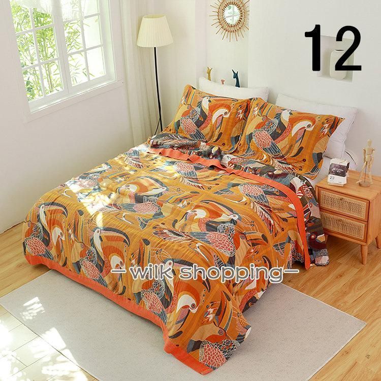 タオルケット シングル 綿100％ オルテガ柄 夏掛け 肌掛け ブランケット おしゃれ タオルケット シングル エジプト綿100％ オルテガ柄 140