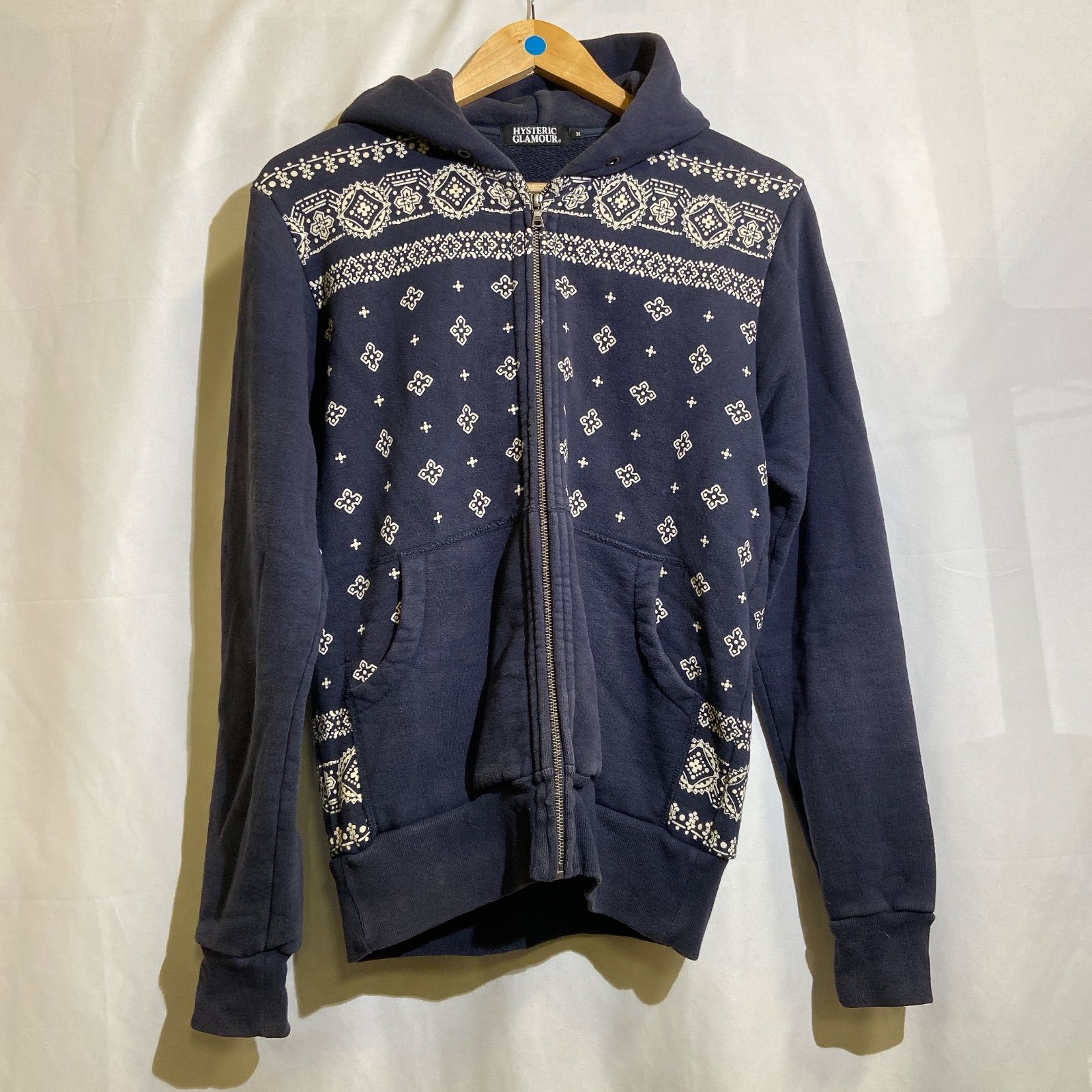 HYSTERIC GLAMOUR ヒステリックグラマー 0221CF05 バンダナ柄 ジップ 