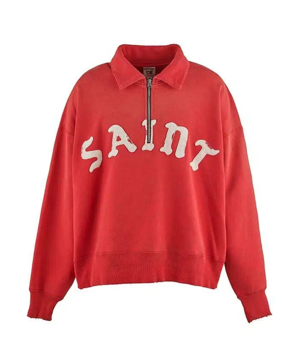 L SAINT MICHAEL(セント マイケル) 24ss ハーフジップアップ スウェット レッド