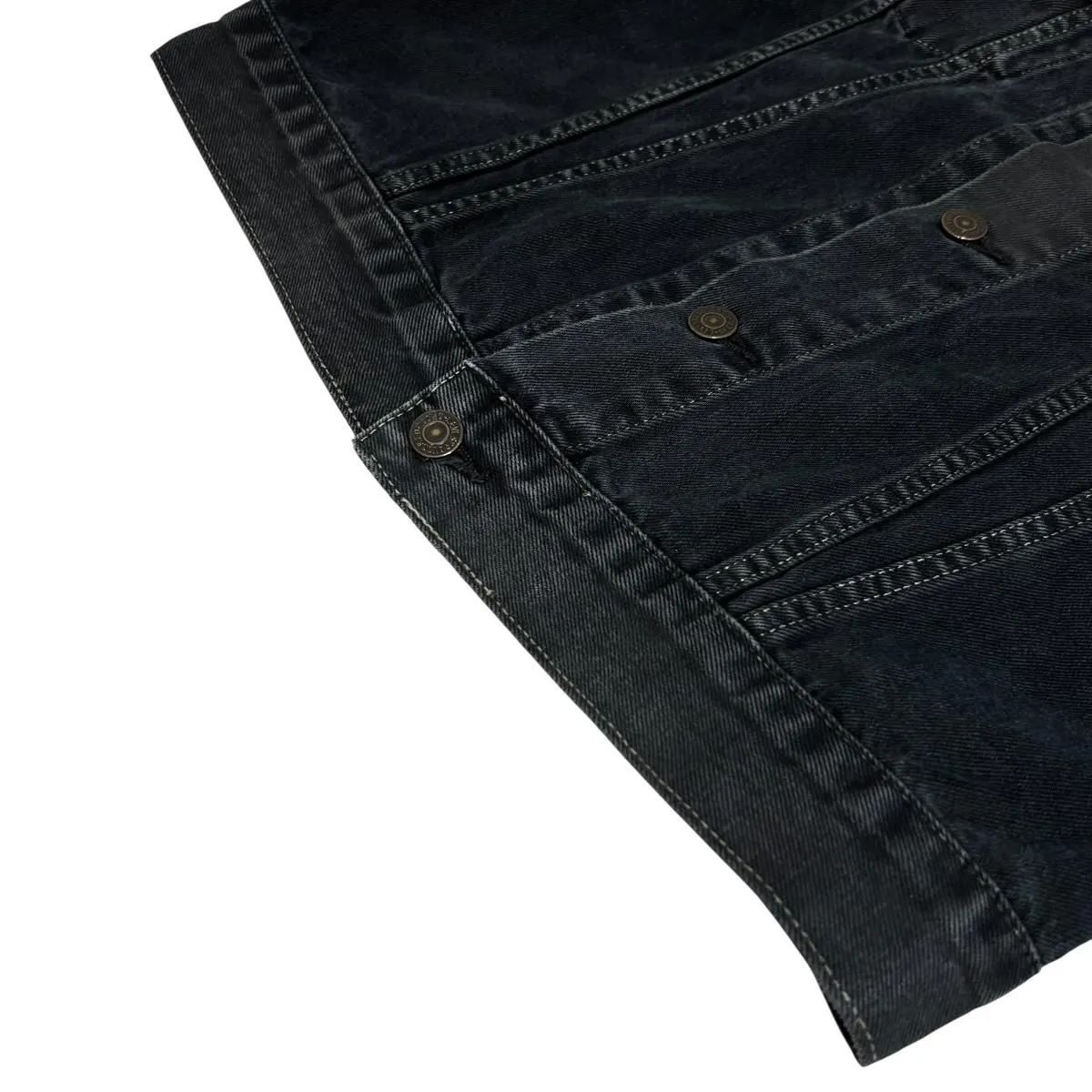 00s EURO Levis Over Dye Denim Trucker Jacket ユーロリーバイス ブラックデニムジャケット Gジャン トラッカー M Black 70590-0438古着 KANDAIZUMI_COM