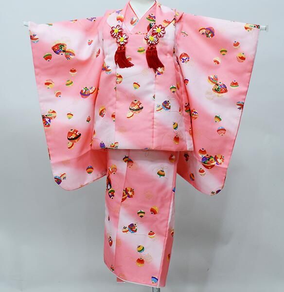 七五三 三歳 女児 被布着物セット 鈴 女の子 祝着 NO39409 七五三 三歳 女児 被布着物セット 鈴 3歳 3才 三才 女の子 祝着