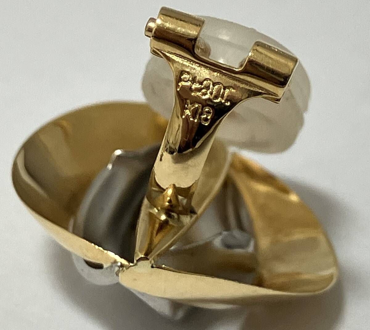 Pt900 K18 コンビイヤリング 約3.6g