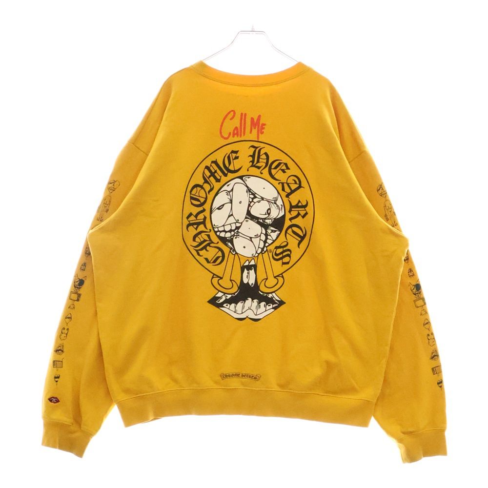CHROME HEARTS クロムハーツ MATTY BOY PPO mustard SWTSHRT CALL ME マスタードスウェットシャツ クルーネック トレーナー プリント マスタード