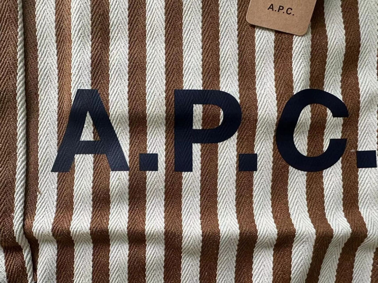 A.P.C. アーペーセー トートバッグ ストライプ 肩掛け ブラウン