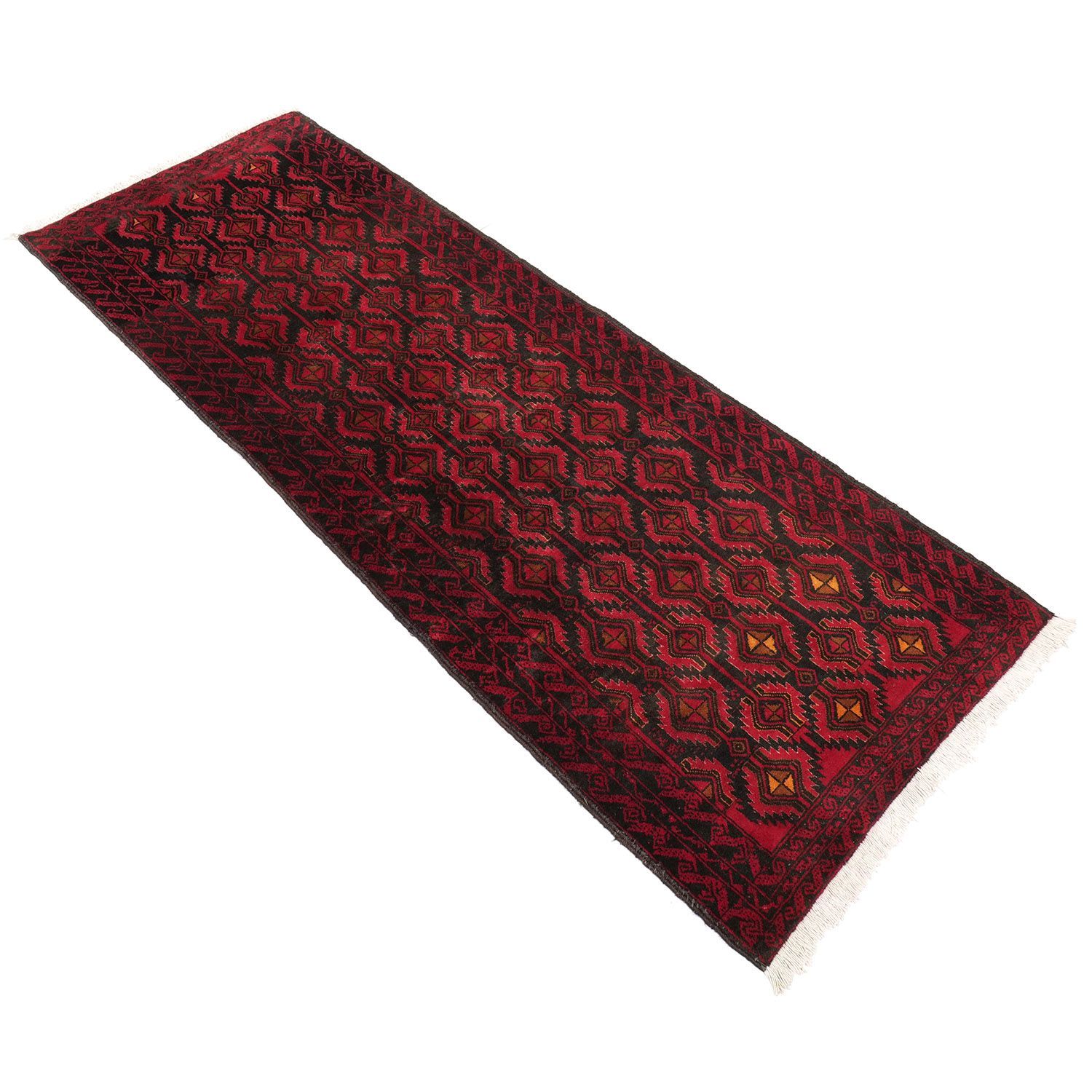 トルバトヘイダリエ 1970年代 2850×1000mm セミアンティーク ダイヤモンドモチーフ 手織り 一点物- carpet-アンティークペルシャ絨毯 ヴィンテージラグ専門店 送料無料