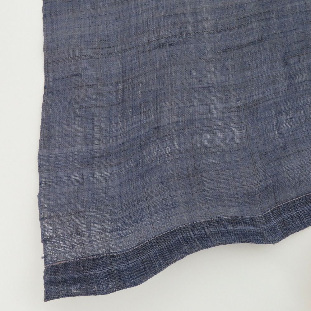 和小物 麻100％ のれん 麻暖簾 三角柄 紫×生成 85×150cm