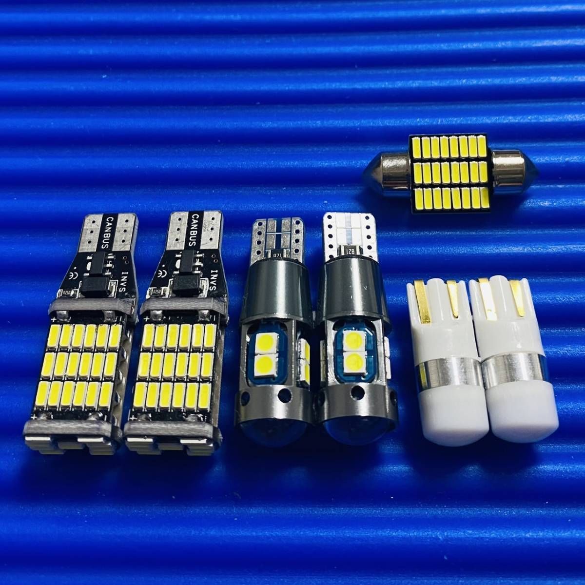 鬼爆光！エブリィワゴン DA64系 DA17W T10 LED ルームランプ ナンバー灯 バックランプ 7点セット ホワイト スズキ カー用品 パーツ