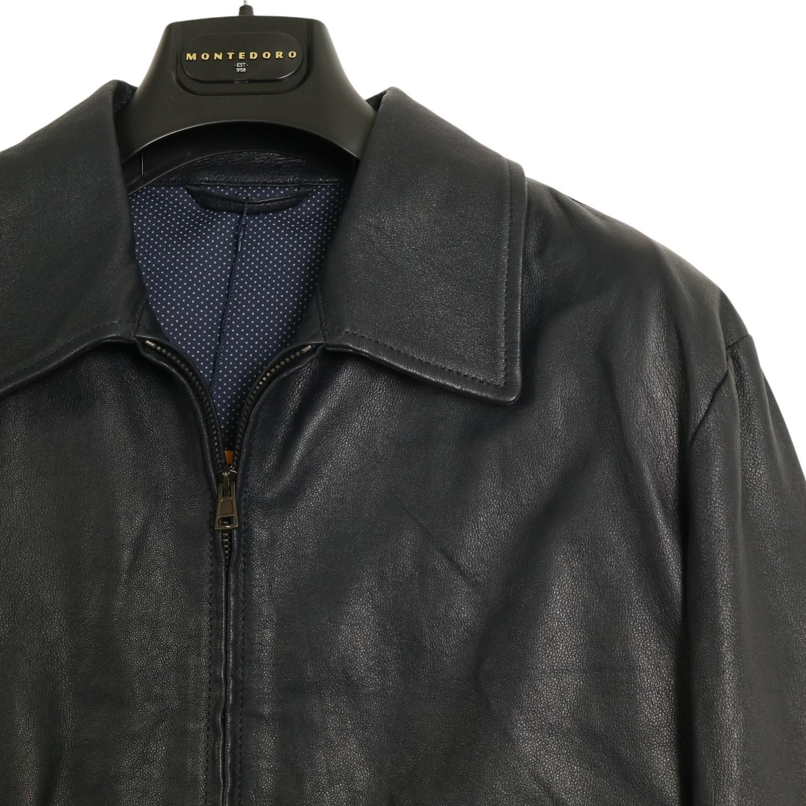 未使用品 MONTEDORO モンテドーロ 羊革 レザー ジャケット 革ジャン 