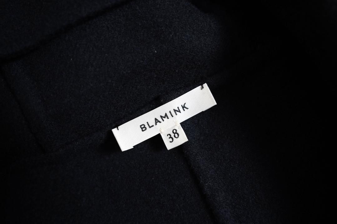 349y*美品 ブラミンク BLAMINK ダブルフェイス フーデッド コート