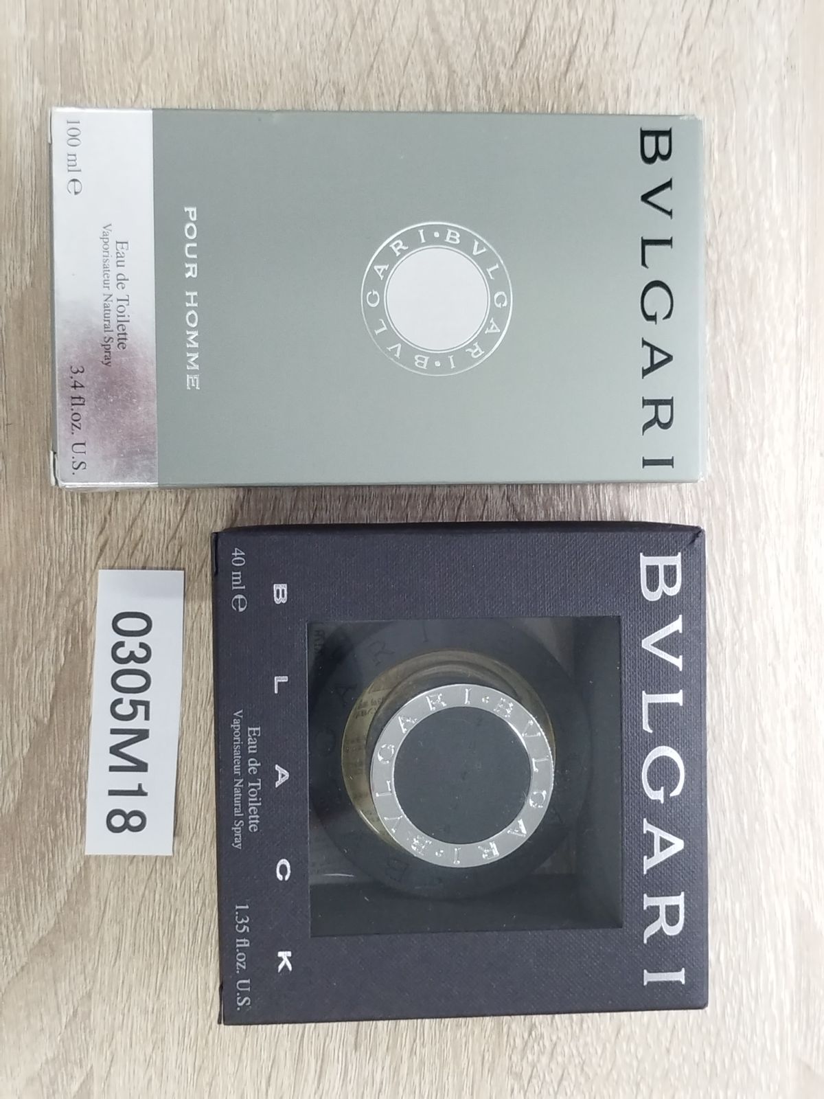 0305M18】BVLGARI 2点セット プールオム EDT 100ml ブラック 