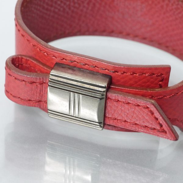 HERMES アルテミス カデナモチーフレザーブレスレット(赤 HERMES アルテミス カデナモチーフレザーブレスレット(赤