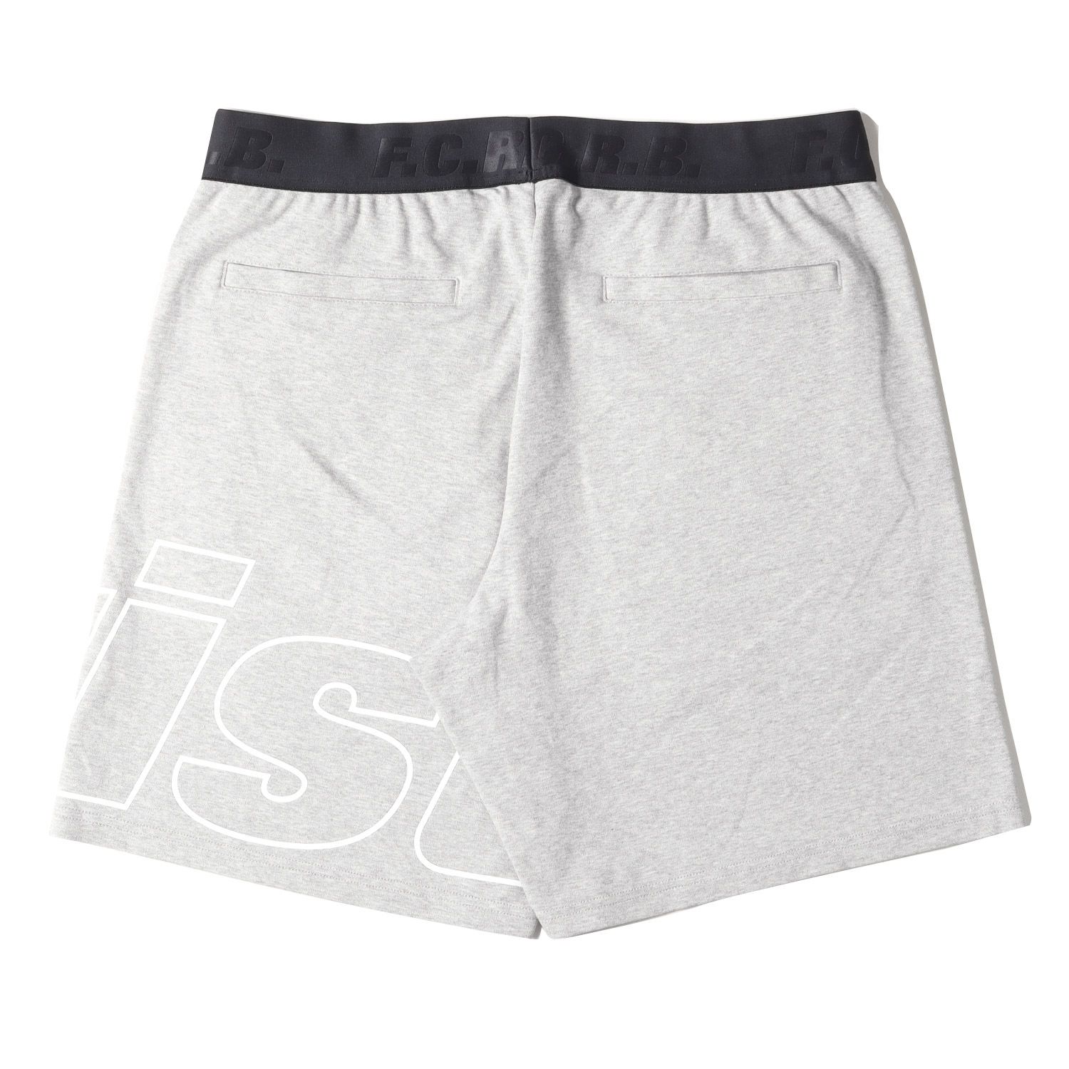 美品 F.C.Real Bristol エフシーレアルブリストル パンツ サイズ:L 20SS サイドロゴ ストレッチスウェット ショーツ RELAX  FIT SHORTS グレー ボトムス ショートパンツ FCRB