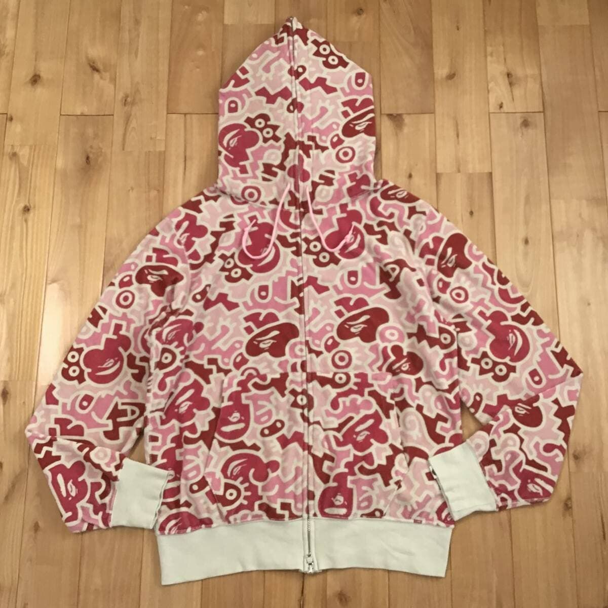 Terry cloth フルジップ パーカー Mサイズ a bathing ape BAPE full 