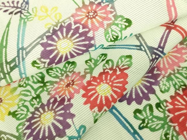 夏着物 付下げ 作家物 絽 草模様 叩き染 古晒色 KK-1910 夏着物 付下げ 作家物 絽 草模様 叩き染 古晒色 KK-1910