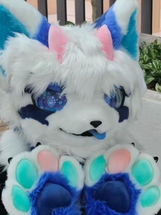 ファースーツ 着ぐるみセット NO.270 犬 青 ケモノ ファースーツ 全頭ヘッド ぬいぐるみ コスプレ コスチューム 一点物 kigurumi