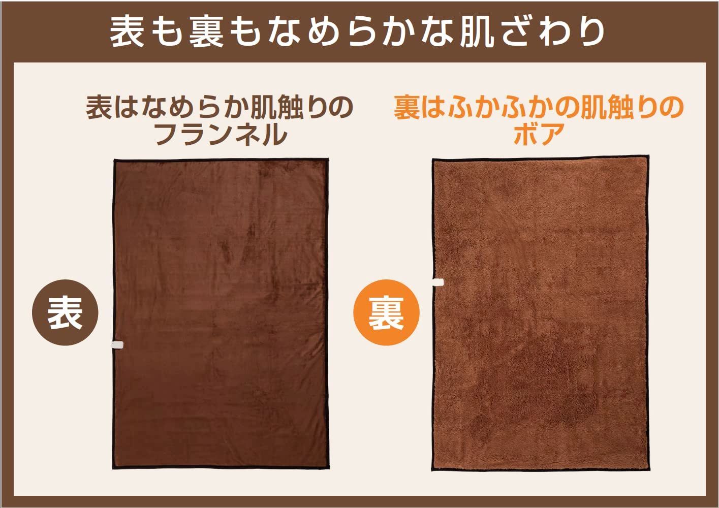 表生地フランネル 裏生地ボア