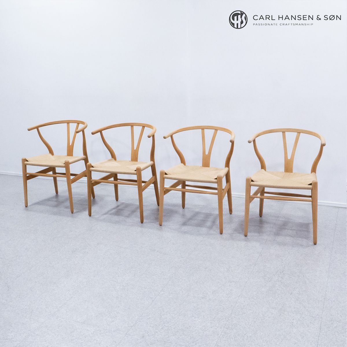 【中古品】CARL HANSENu0026SON カールハンセン＆サン CH24 Wishbone Chair ウィッシュボーンチェア ダイニング チェア 4脚セット ハンス・J・ウェグナー 定価40万