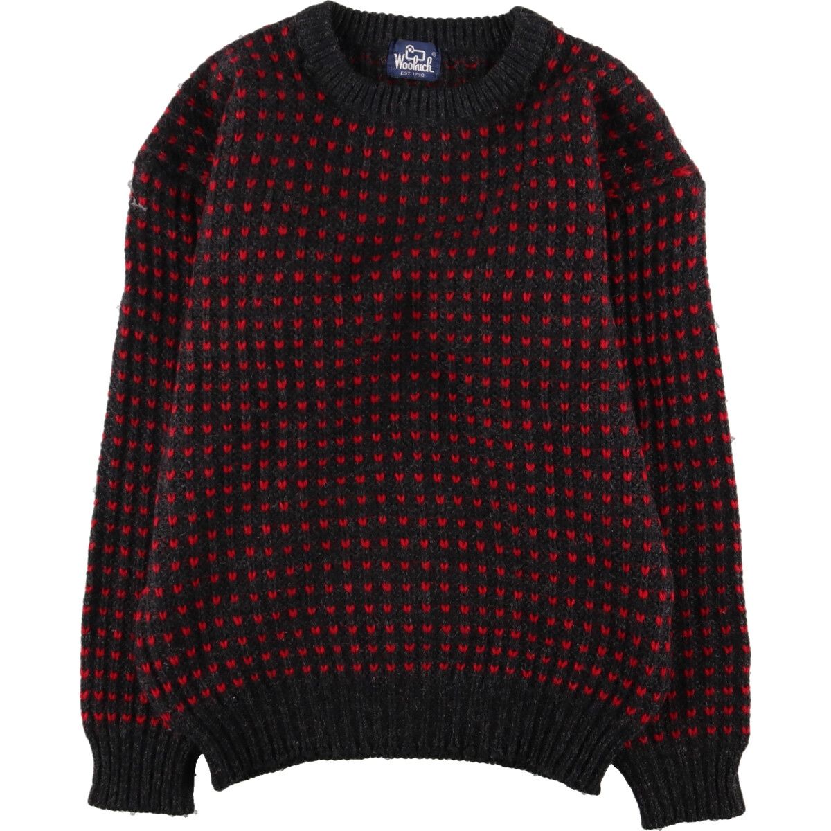古着 80年代 ウールリッチ WOOLRICH バーズアイ柄 ウールニット 